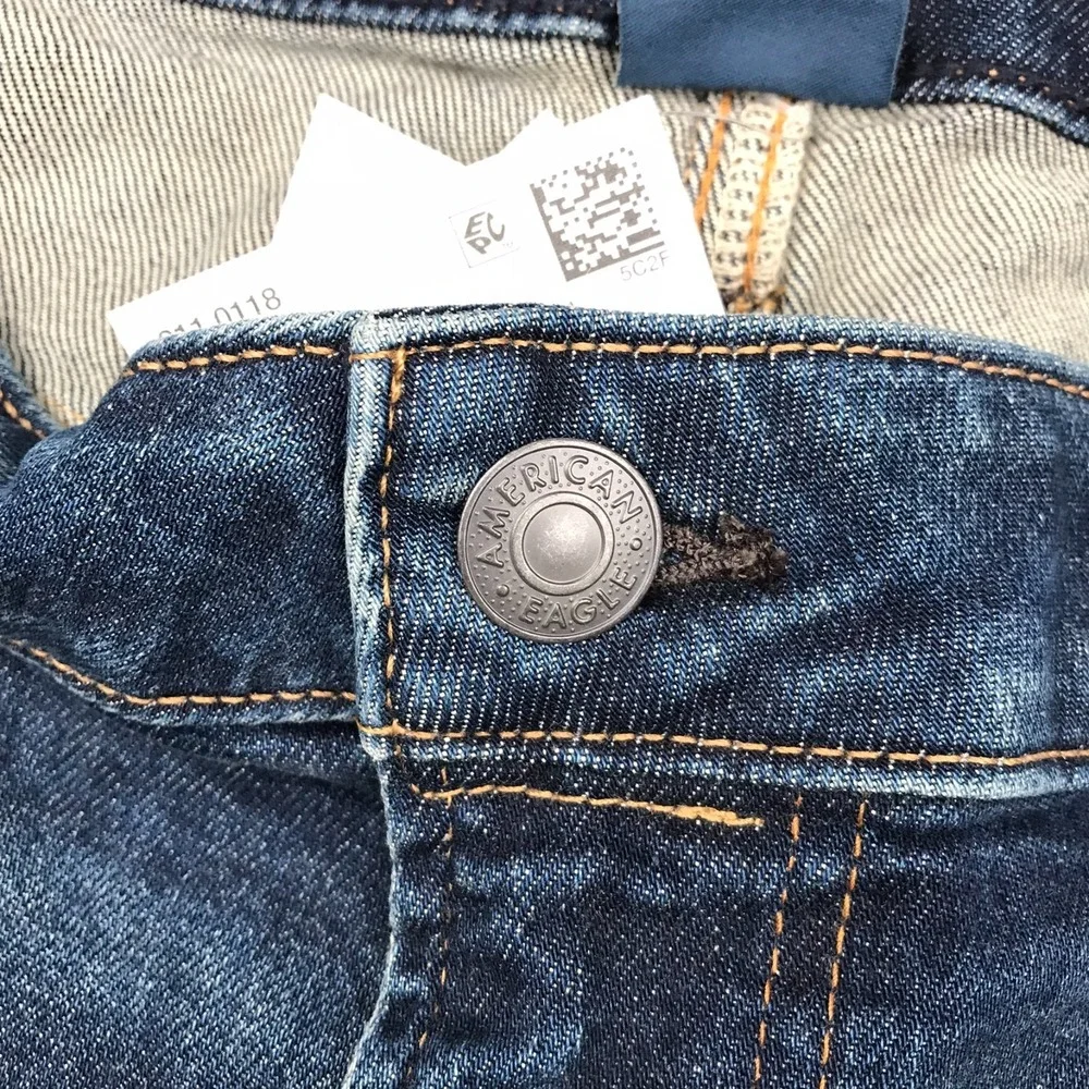 American Eagle Athletic Fit Jeans Mens 36x36 Blue Stone Wash Stretch Denim NEW